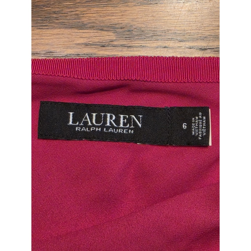 Lauren Ralph Lauren Georgette Floral Skirt Womens Size 6 Fuchsia Pink A-line - Picture 4 of 13
